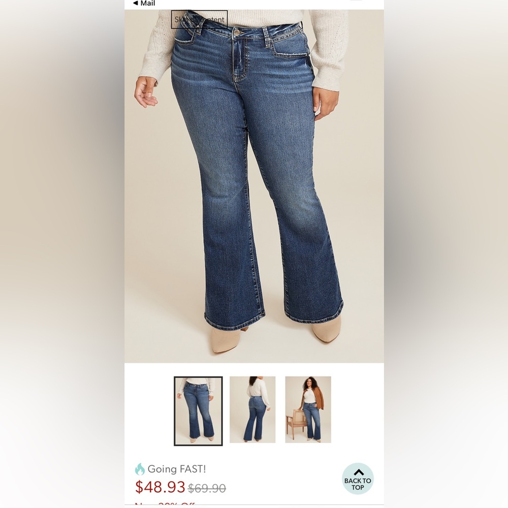 Stylish Blue Everflex Flare Jeans by Maurices